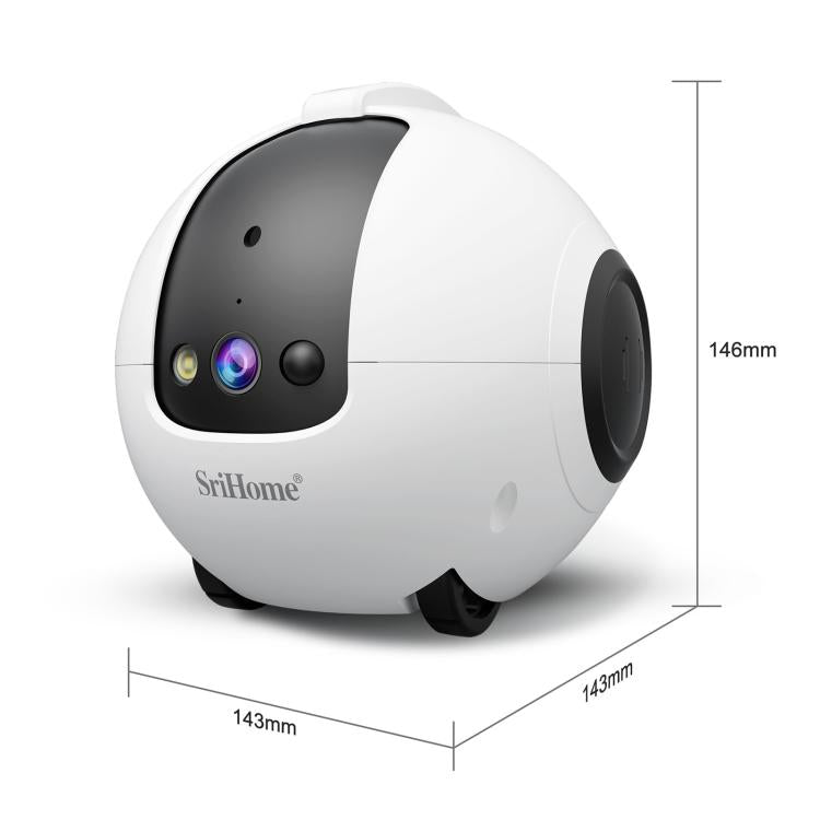SriHome DH013 Plus 4MP Smart Pet Robot Camera with Auto-Charging Dock, Plug Type:UK Plug - White