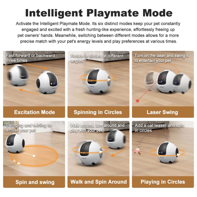 SriHome DH013 Plus 4MP Smart Pet Robot Camera with Auto-Charging Dock, Plug Type:UK Plug - White