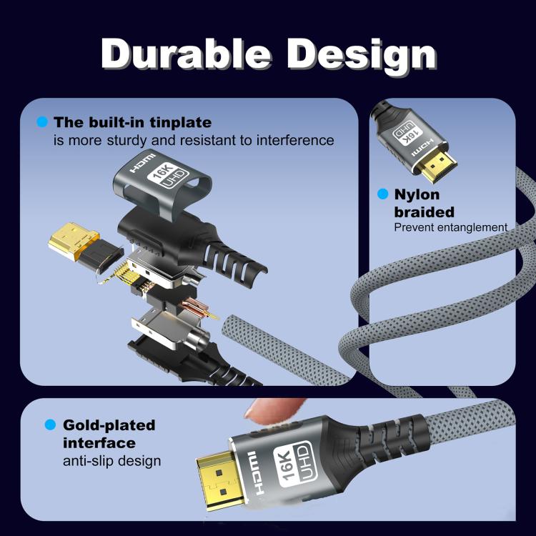 WG229 16K 60Hz HDMI 2.2 High Speed ??Transmission HD Adapter Cable, Length:2m