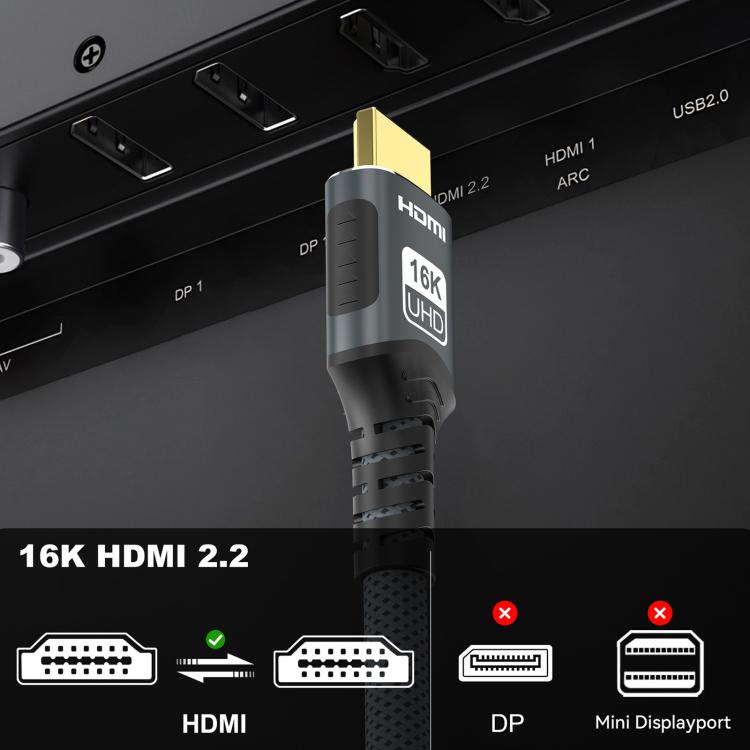 WG229 16K 60Hz HDMI 2.2 High Speed ??Transmission HD Adapter Cable, Length:2m