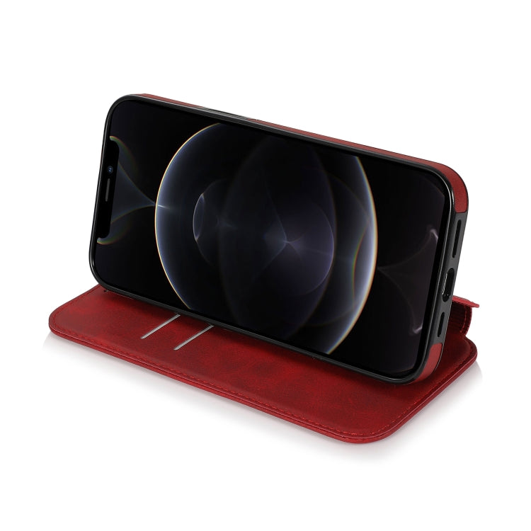 For iPhone 12 / 12 Pro Strong Magnetic Closure PU + TPU Leather Case with Card Slots & Holder