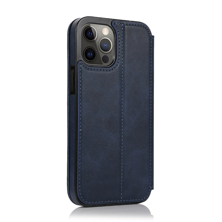 For iPhone 12 / 12 Pro Strong Magnetic Closure PU + TPU Leather Case with Card Slots & Holder