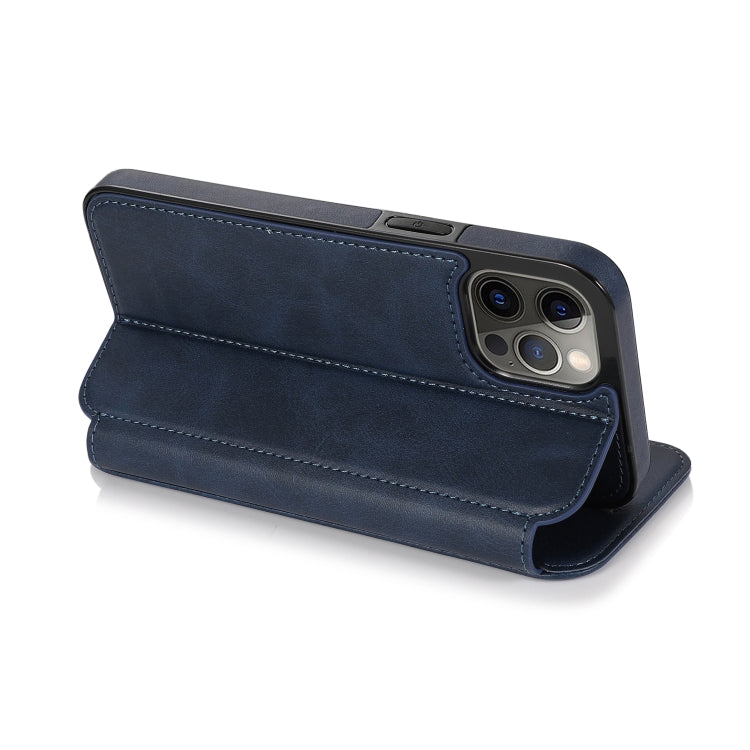For iPhone 12 / 12 Pro Strong Magnetic Closure PU + TPU Leather Case with Card Slots & Holder