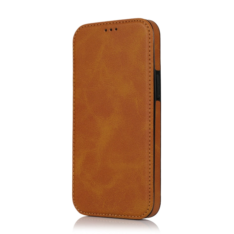 For iPhone 12 / 12 Pro Strong Magnetic Closure PU + TPU Leather Case with Card Slots & Holder