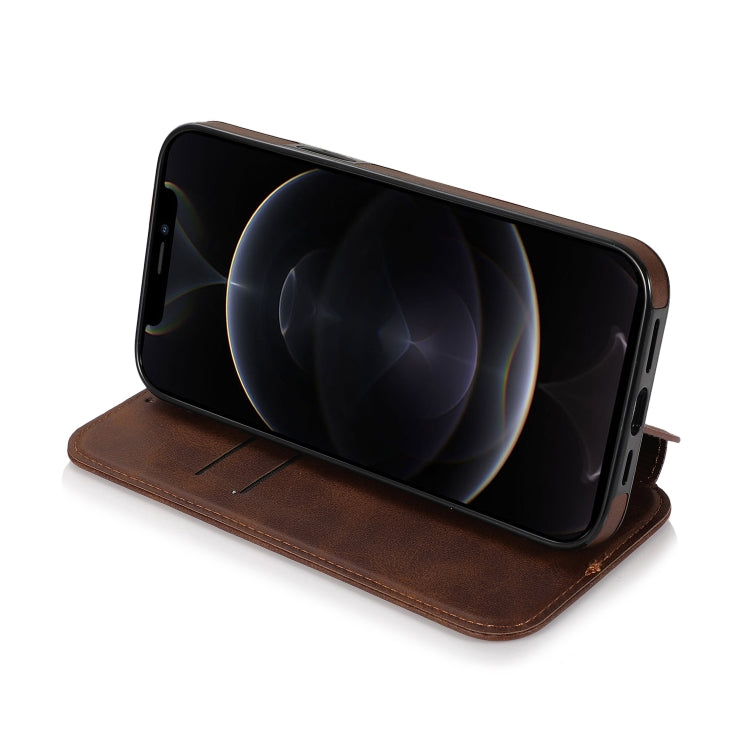 For iPhone 12 Pro Max Strong Magnetic Closure PU + TPU Leather Case with Card Slots & Holder