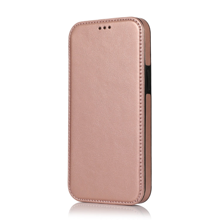 For iPhone 12 Pro Max Strong Magnetic Closure PU + TPU Leather Case with Card Slots & Holder
