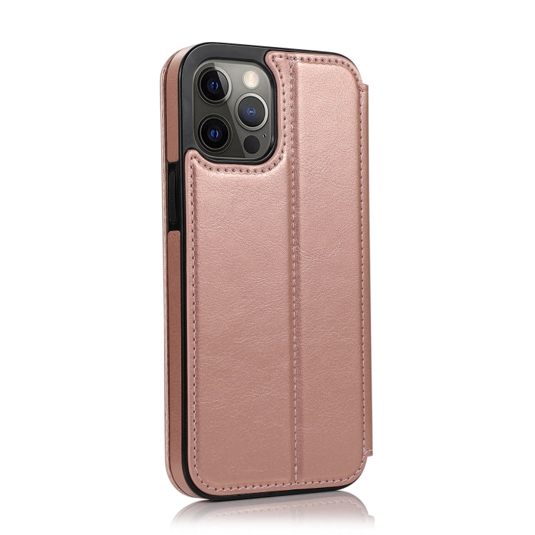 For iPhone 12 Pro Max Strong Magnetic Closure PU + TPU Leather Case with Card Slots & Holder