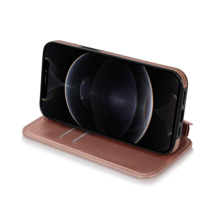 For iPhone 12 Pro Max Strong Magnetic Closure PU + TPU Leather Case with Card Slots & Holder
