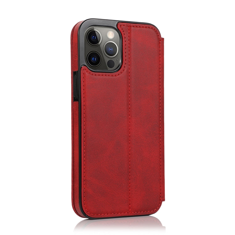For iPhone 12 Pro Max Strong Magnetic Closure PU + TPU Leather Case with Card Slots & Holder