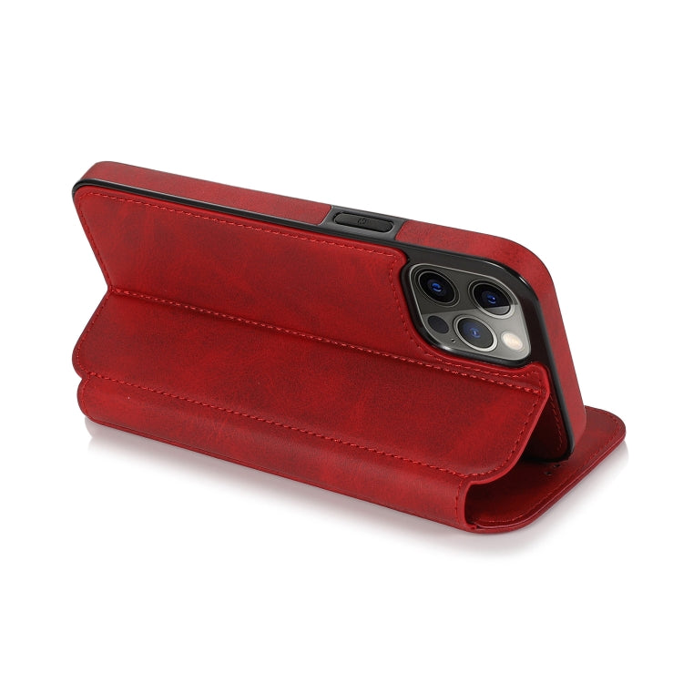 For iPhone 12 Pro Max Strong Magnetic Closure PU + TPU Leather Case with Card Slots & Holder