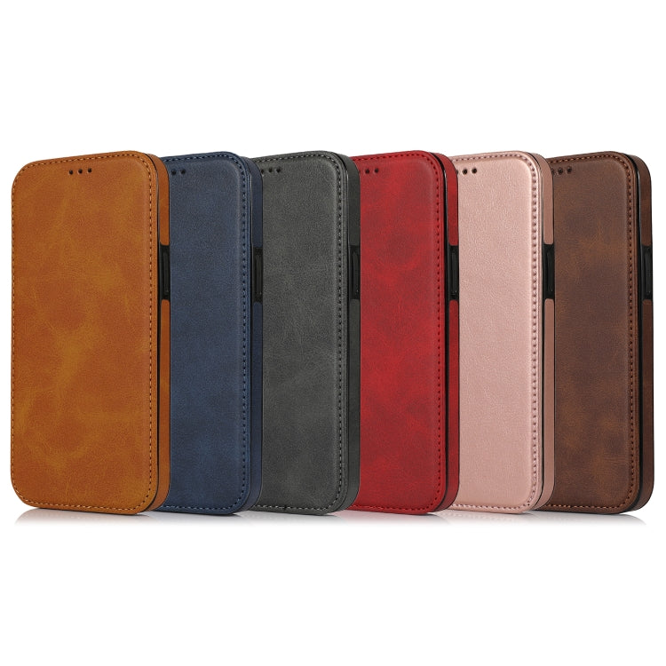 For iPhone 12 Pro Max Strong Magnetic Closure PU + TPU Leather Case with Card Slots & Holder