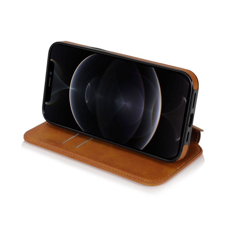For iPhone 12 Pro Max Strong Magnetic Closure PU + TPU Leather Case with Card Slots & Holder