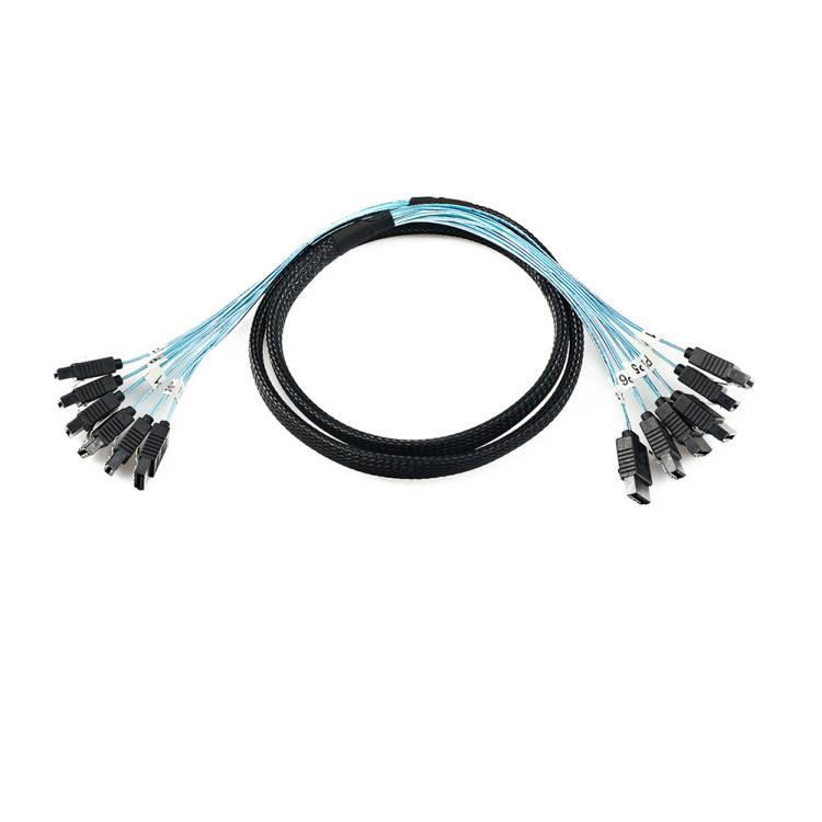WG214 Six-Head SATA 3.0 High-Speed Hard Drive Data Cable, Length:0.5m