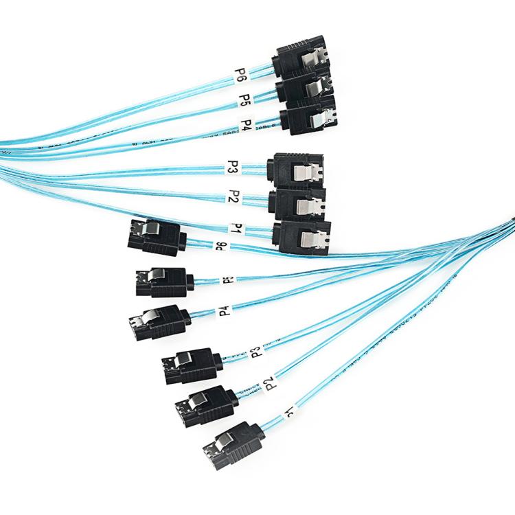 WG214 Six-Head SATA 3.0 High-Speed Hard Drive Data Cable, Length:1m