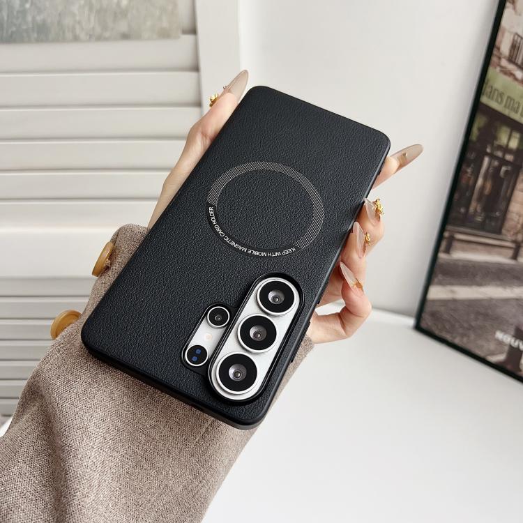 For Samsung Galaxy S26+ 5G PU MagSafe Magnetic Phone Case