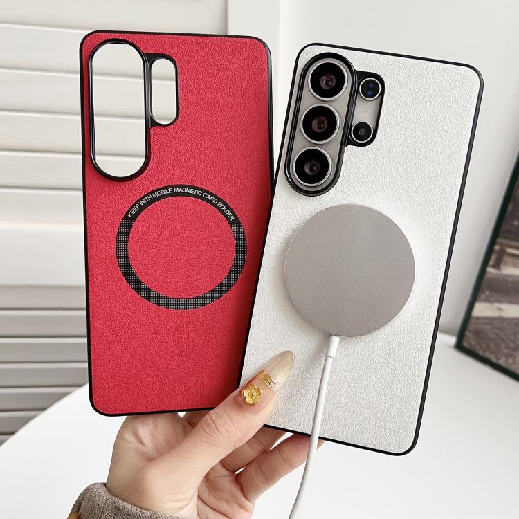 For Samsung Galaxy S26+ 5G PU MagSafe Magnetic Phone Case