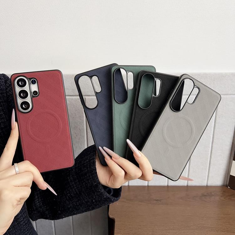 For Samsung Galaxy S26+ 5G Twill Texture PU Magnetic Phone Case