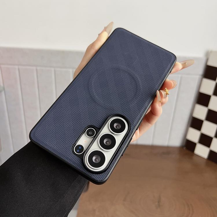 For Samsung Galaxy S26+ 5G Twill Texture PU Magnetic Phone Case