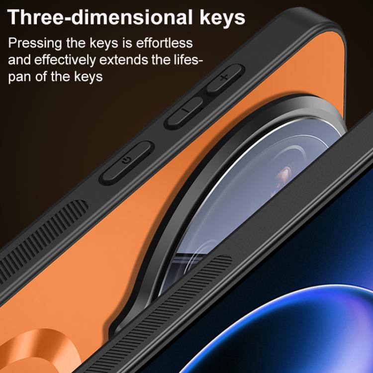 For Xiaomi 14 Ultra Ice Magnetic Straight Edge Lens Holder Magnetic Phone Case