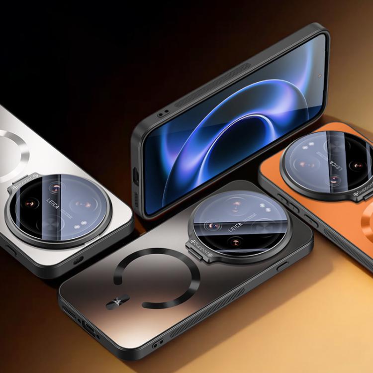 For Xiaomi 15 Ultra Ice Magnetic Straight Edge Lens Holder Magnetic Phone Case