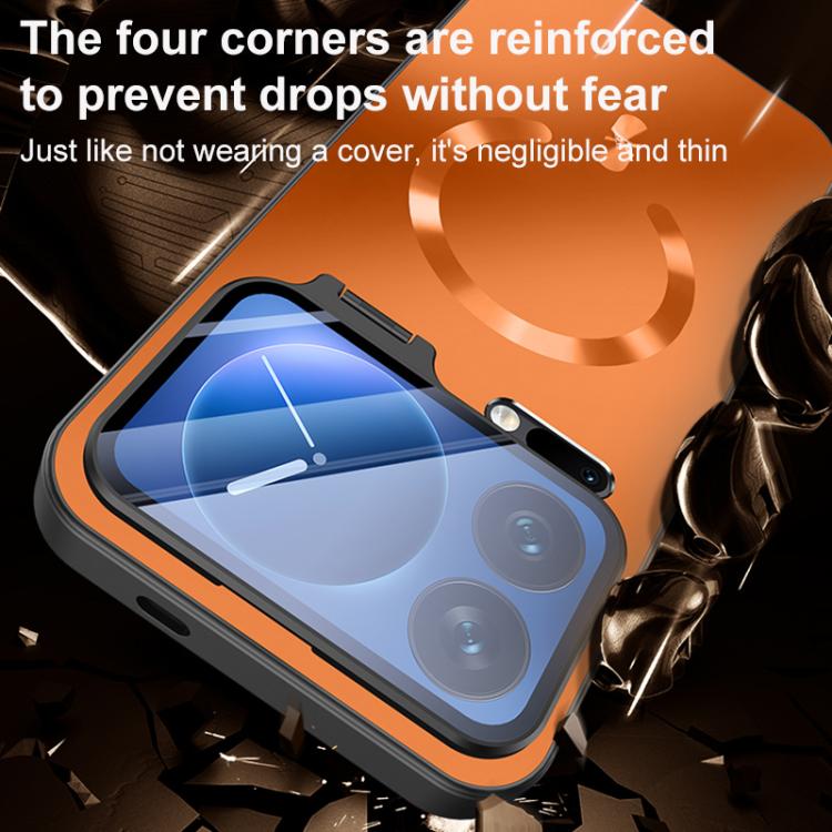 For Xiaomi 17 Pro Max Ice Magnetic Straight Edge Lens Holder Magnetic Phone Case