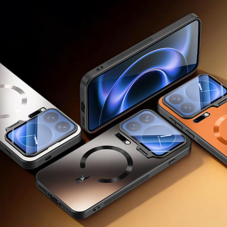 For Xiaomi 17 Pro Max Ice Magnetic Straight Edge Lens Holder Magnetic Phone Case