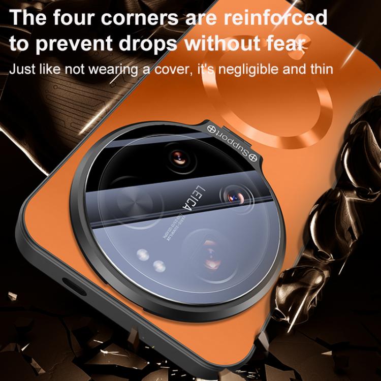 For Xiaomi 17 Ultra Ice Magnetic Straight Edge Lens Holder Magnetic Phone Case