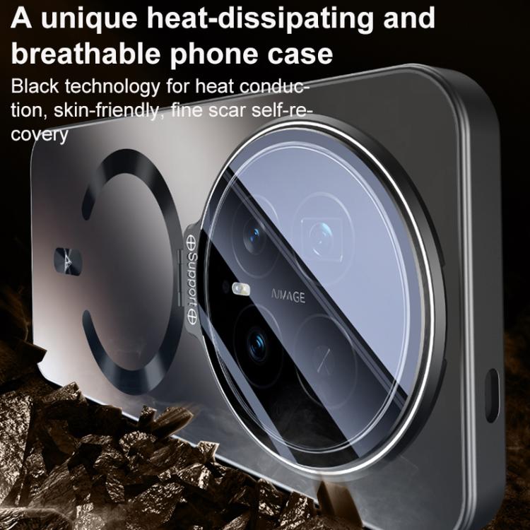 For Honor Magic8 Pro Ice Magnetic Straight Edge Lens Holder Magnetic Phone Case