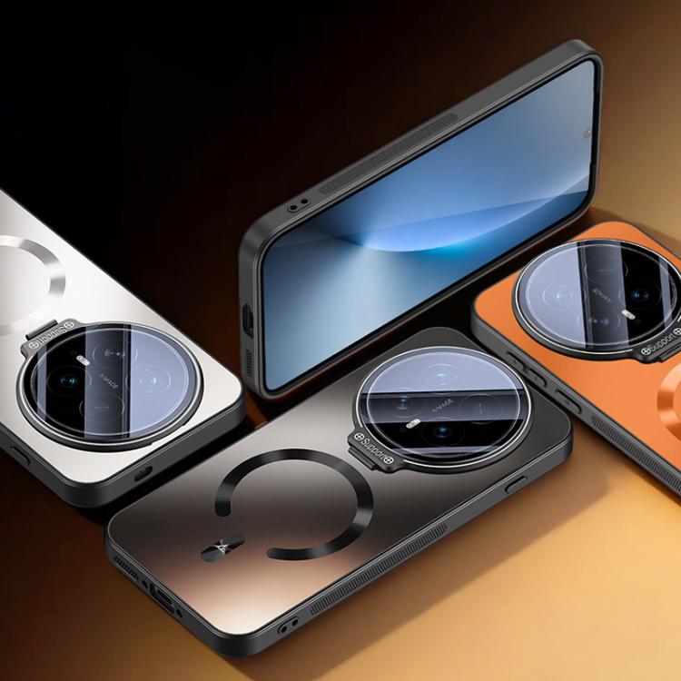 For Honor Magic8 Pro Ice Magnetic Straight Edge Lens Holder Magnetic Phone Case