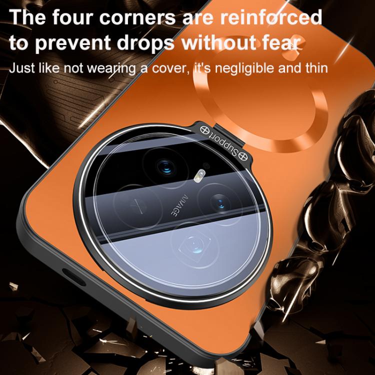 For Honor Magic8 Ice Magnetic Straight Edge Lens Holder Magnetic Phone Case