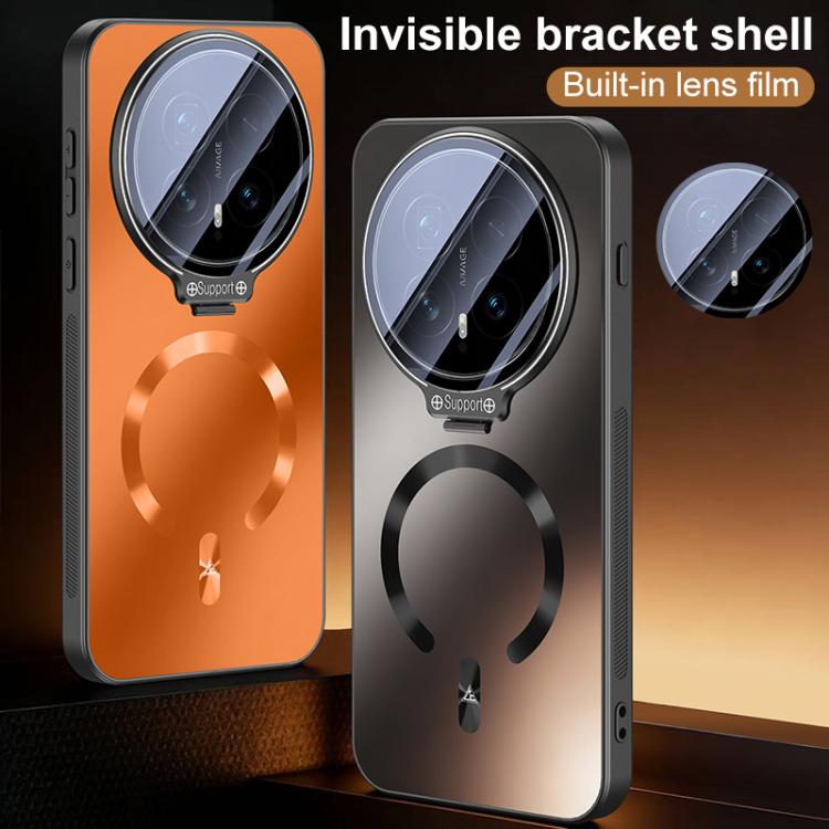 For Honor Magic8 Ice Magnetic Straight Edge Lens Holder Magnetic Phone Case