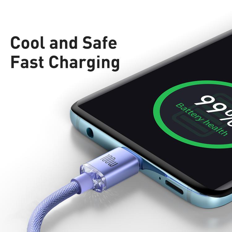 Baseus Crystal Shine Series Fast Charging Cable Type-C to Type-C 100W Cable, Length:2m