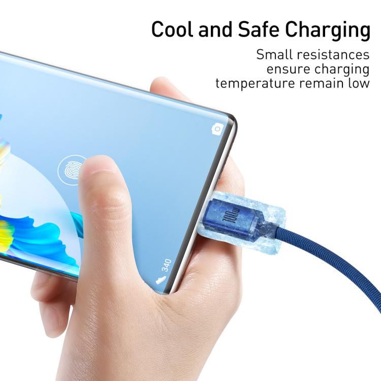 Baseus Crystal Shine Series Fast Charging Cable USB to Type-C 100W Cable, Length:1.2m