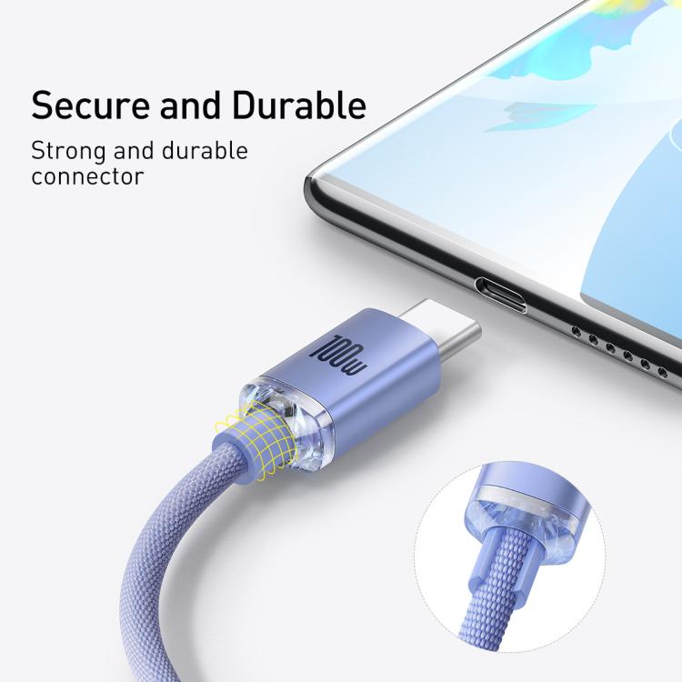 Baseus Crystal Shine Series Fast Charging Cable USB to Type-C 100W Cable, Length:1.2m