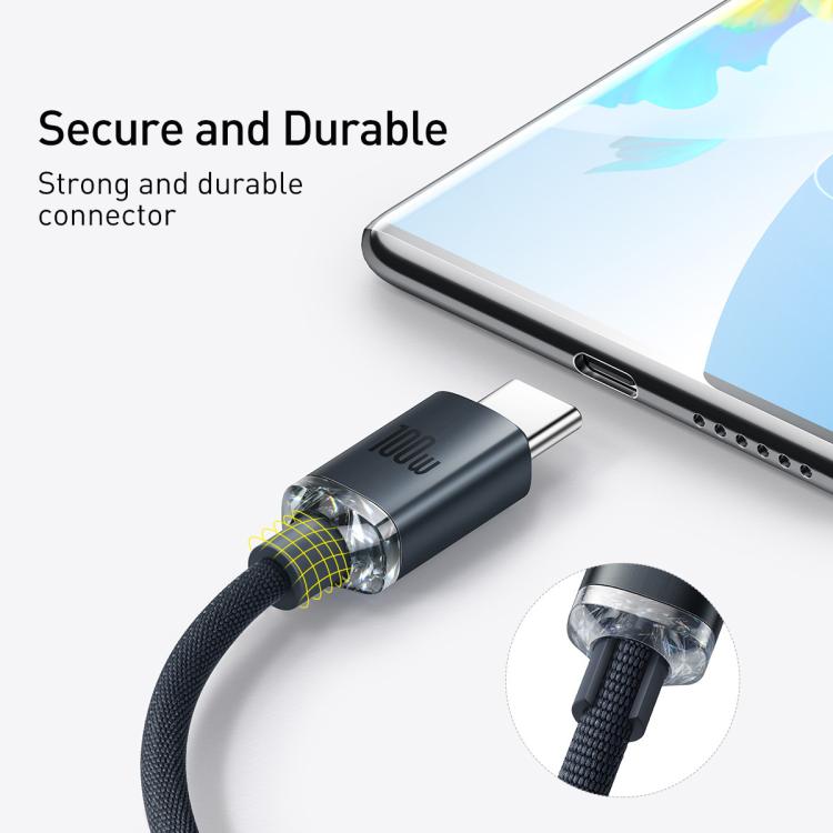 Baseus Crystal Shine Series Fast Charging Cable USB to Type-C 100W Cable, Length:2m