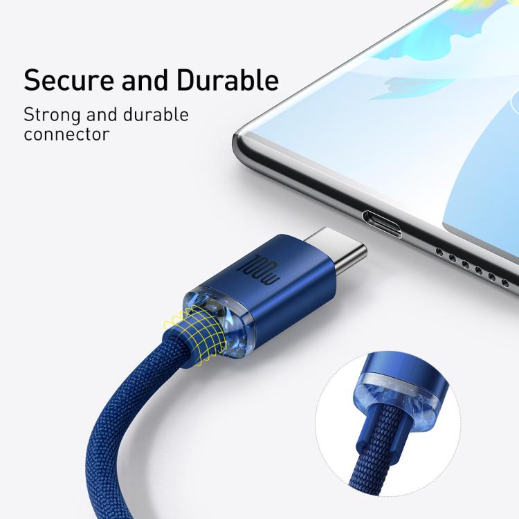 Baseus Crystal Shine Series Fast Charging Cable USB to Type-C 100W Cable, Length:2m