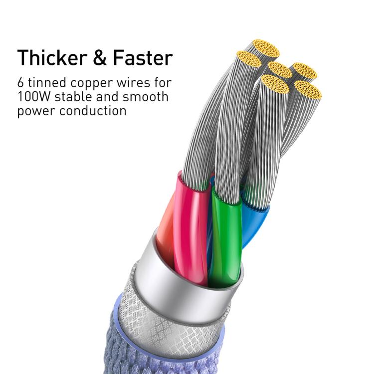 Baseus Crystal Shine Series Fast Charging Cable USB to Type-C 100W Cable, Length:2m