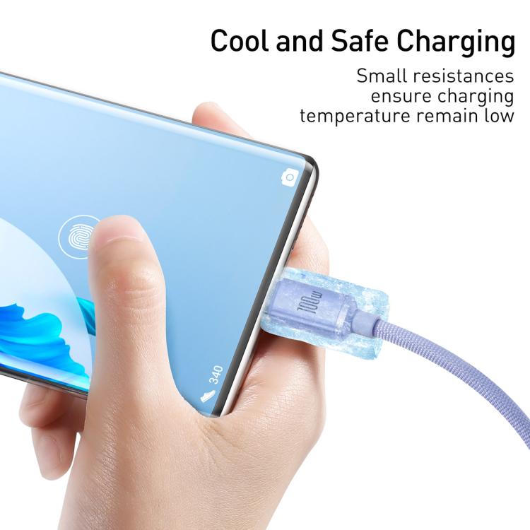 Baseus Crystal Shine Series Fast Charging Cable USB to Type-C 100W Cable, Length:2m