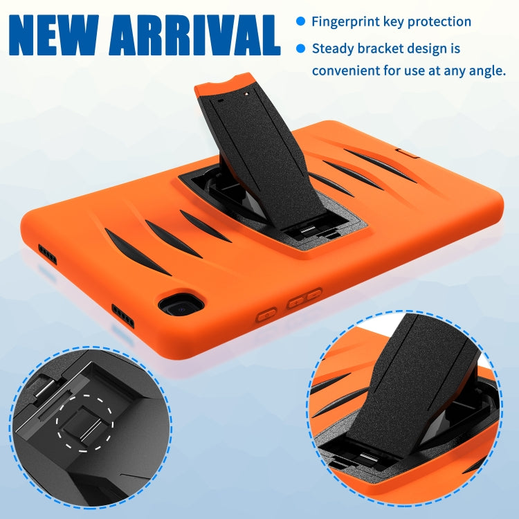 For Samsung Galaxy Tab A7 (2020) T500/T505 Wave Texture Series PC + Silicone Protective Case with Holder
