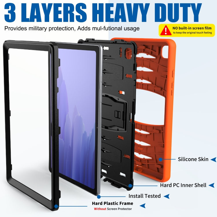 For Samsung Galaxy Tab A7 (2020) T500/T505 Wave Texture Series PC + Silicone Protective Case with Holder