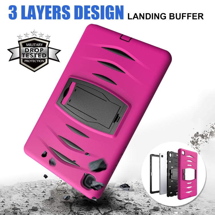 For Samsung Galaxy Tab A7 (2020) T500/T505 Wave Texture Series PC + Silicone Protective Case with Holder