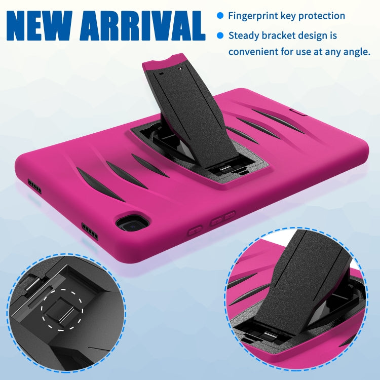 For Samsung Galaxy Tab A7 (2020) T500/T505 Wave Texture Series PC + Silicone Protective Case with Holder