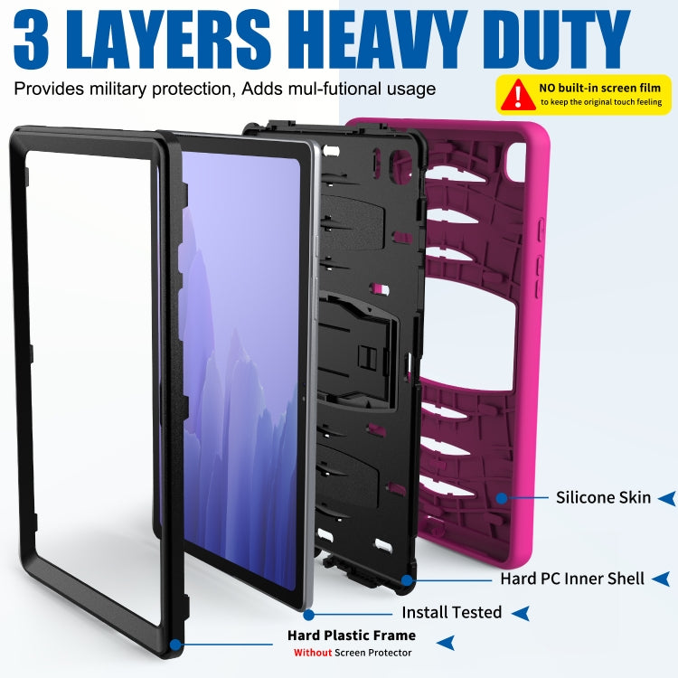 For Samsung Galaxy Tab A7 (2020) T500/T505 Wave Texture Series PC + Silicone Protective Case with Holder