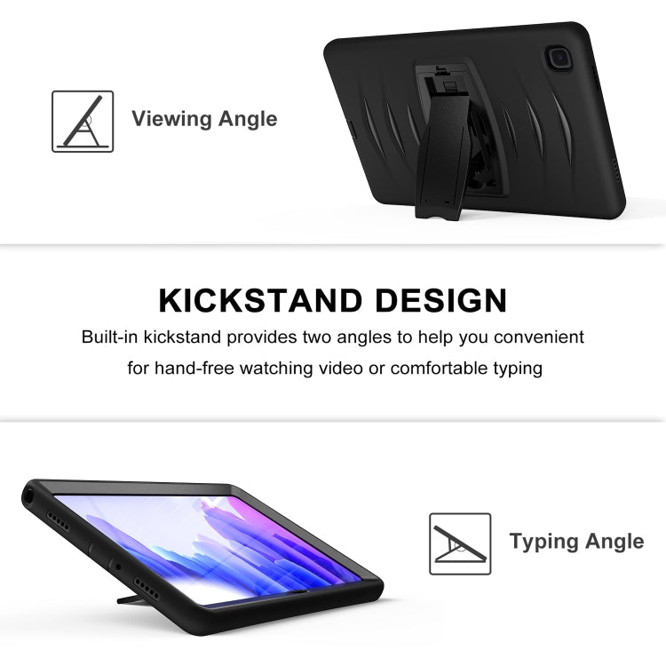 For Samsung Galaxy Tab A7 (2020) T500/T505 Wave Texture Series PC + Silicone Protective Case with Holder