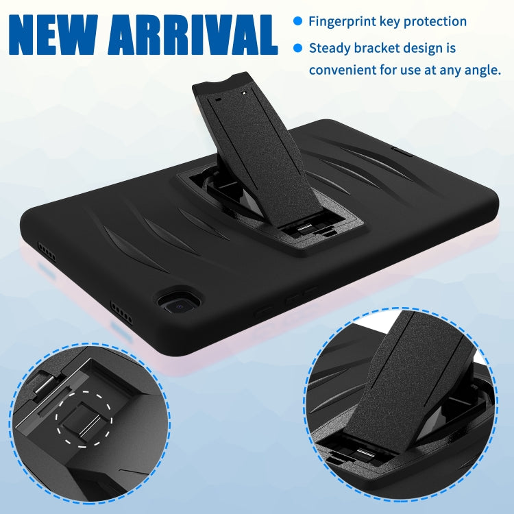 For Samsung Galaxy Tab A7 (2020) T500/T505 Wave Texture Series PC + Silicone Protective Case with Holder