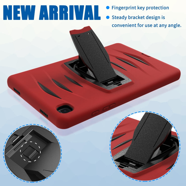 For Samsung Galaxy Tab A7 (2020) T500/T505 Wave Texture Series PC + Silicone Protective Case with Holder