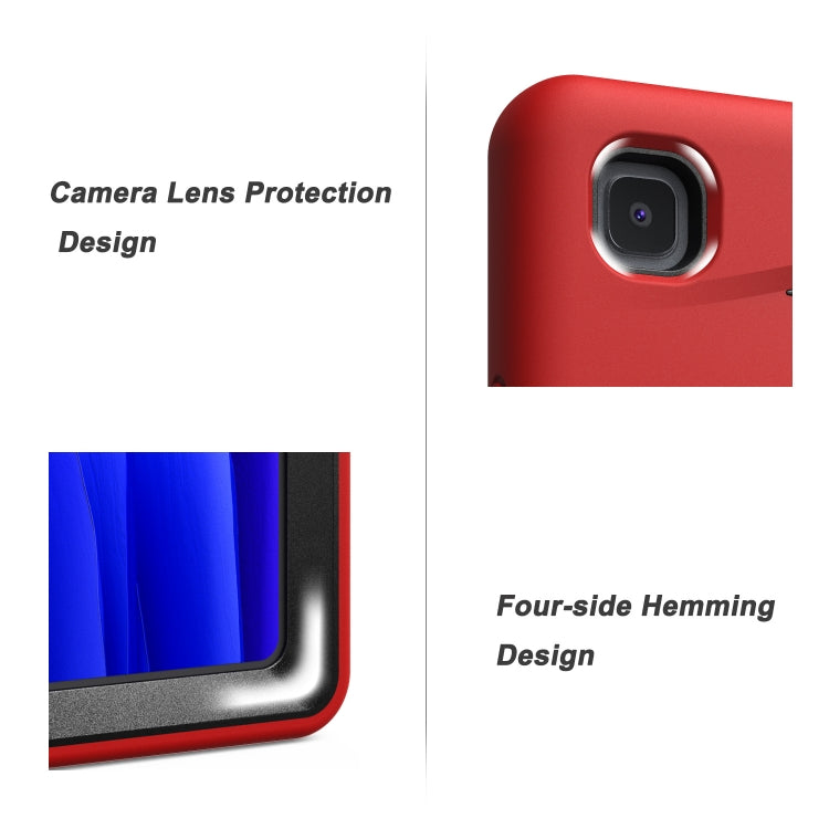 For Samsung Galaxy Tab A7 (2020) T500/T505 Wave Texture Series PC + Silicone Protective Case with Holder