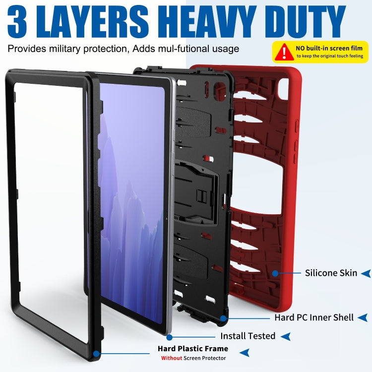 For Samsung Galaxy Tab A7 (2020) T500/T505 Wave Texture Series PC + Silicone Protective Case with Holder