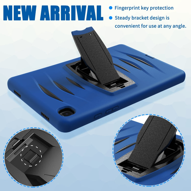 For Samsung Galaxy Tab A7 (2020) T500/T505 Wave Texture Series PC + Silicone Protective Case with Holder