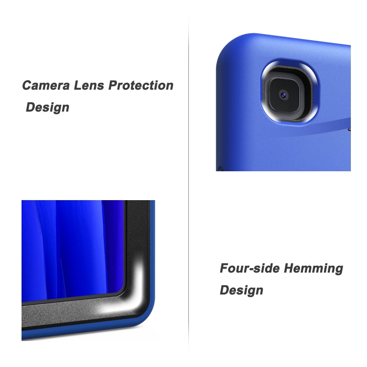 For Samsung Galaxy Tab A7 (2020) T500/T505 Wave Texture Series PC + Silicone Protective Case with Holder
